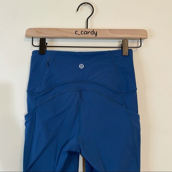 Lululemon Sole Training Crop Mesh Leggings Blue - Picture 9 of 9